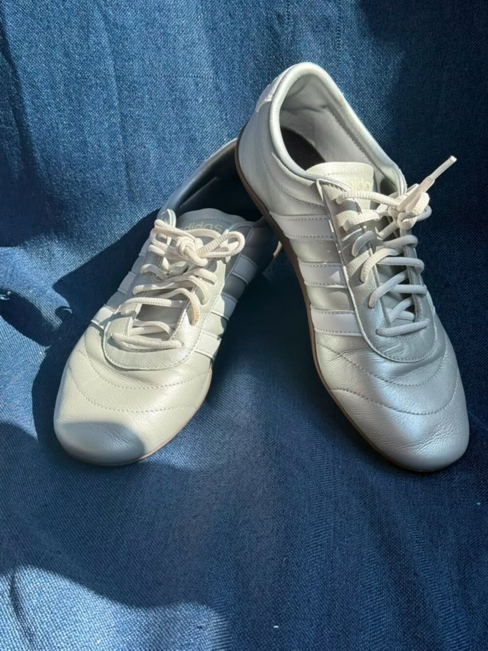 Adidas Taekwondo Leather Slip On Shoes Grey Gum Sole Men Size 9 Women Size 10